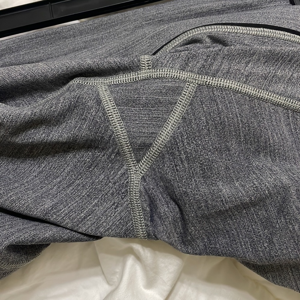 Lululemon pace rival space dye gray crop leggings size 8 zip pocket - Picture 11 of 11
